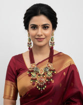 Designer Handcrafted Multi Color Kundan Meenakari Necklace For Weddings